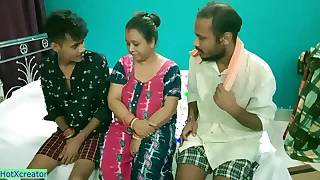 Hot Milf Aunty shared&excl; Hindi latest threesome sex